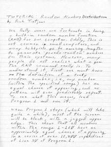 Random Numbers Tutorial